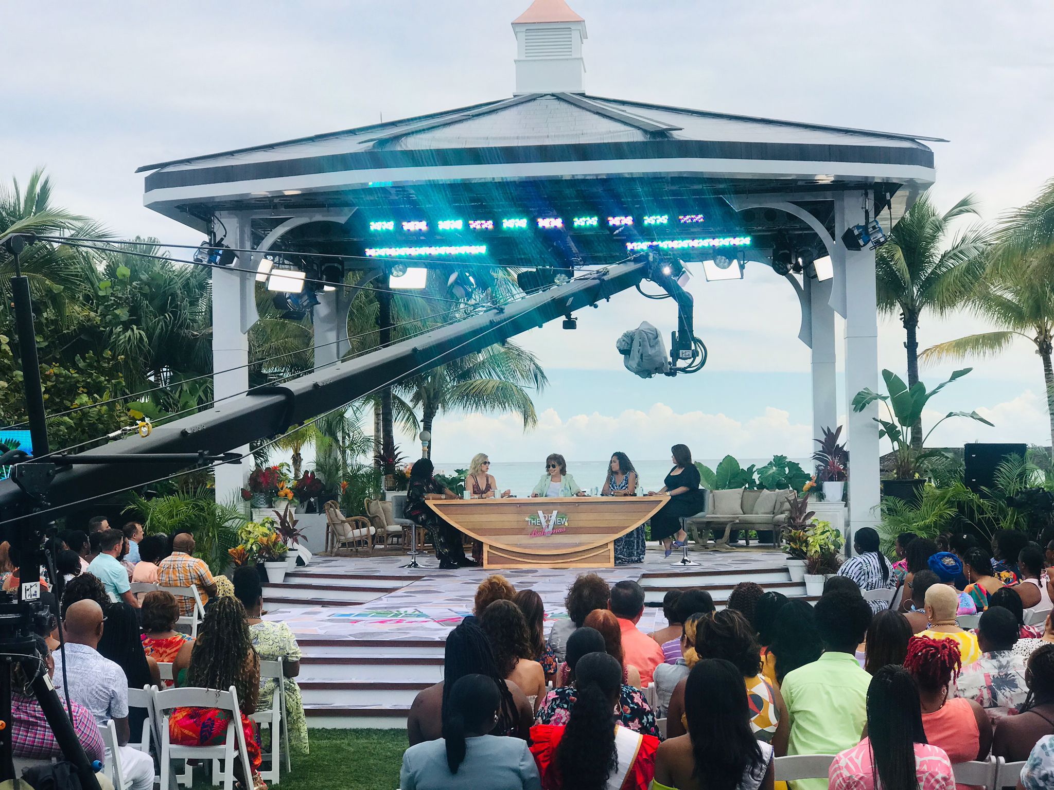 Outdoor live broadcast and event production with camera jib