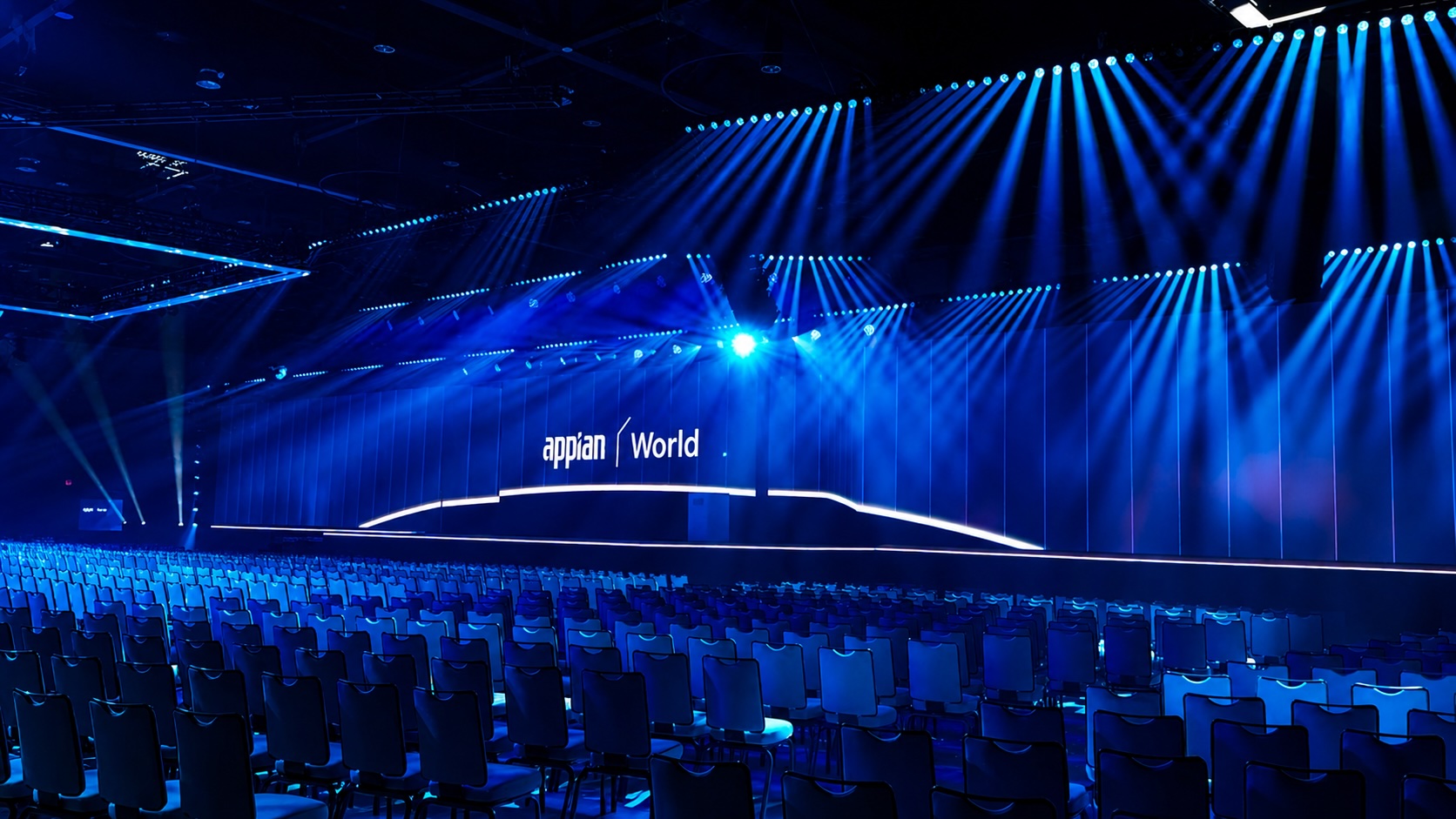 Live event stage with lighting, video, and scenic production